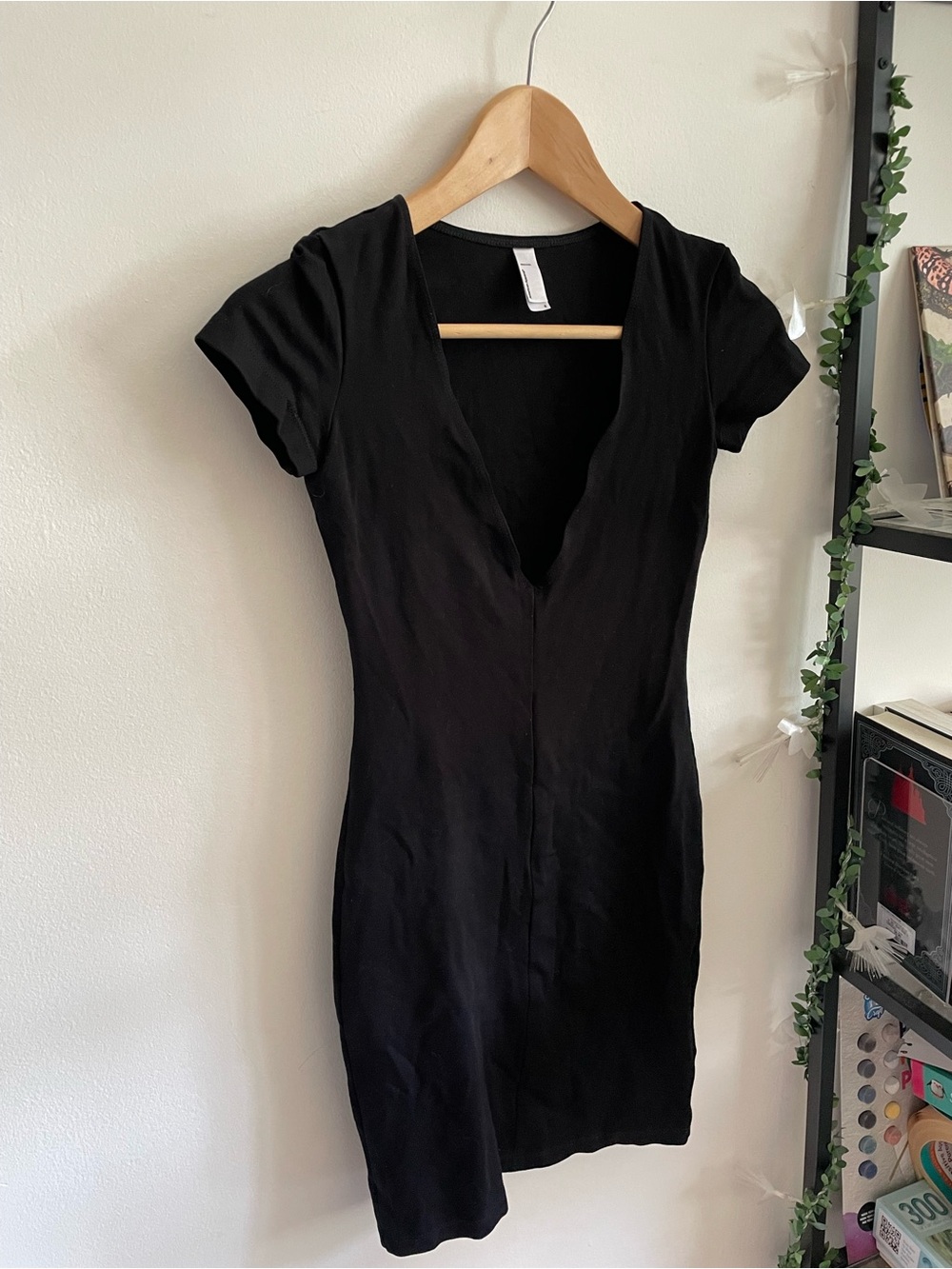 🦋3/$50 American Apparel Workwear Chic Goth Mini Bodycon Little Black Dress XS-S